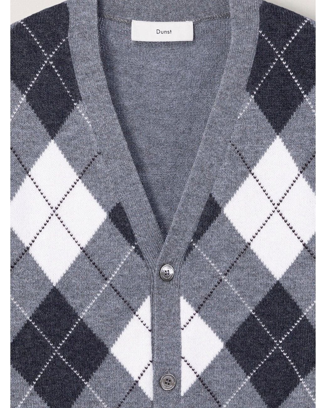 DUNST Blue Wool Cardigan for men