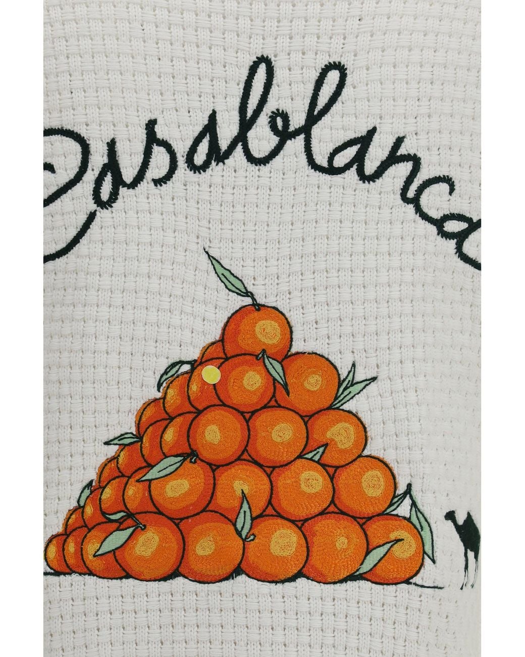 Casablanca White Embroidered Crochet Shirt Pyramid Of Oranges for men