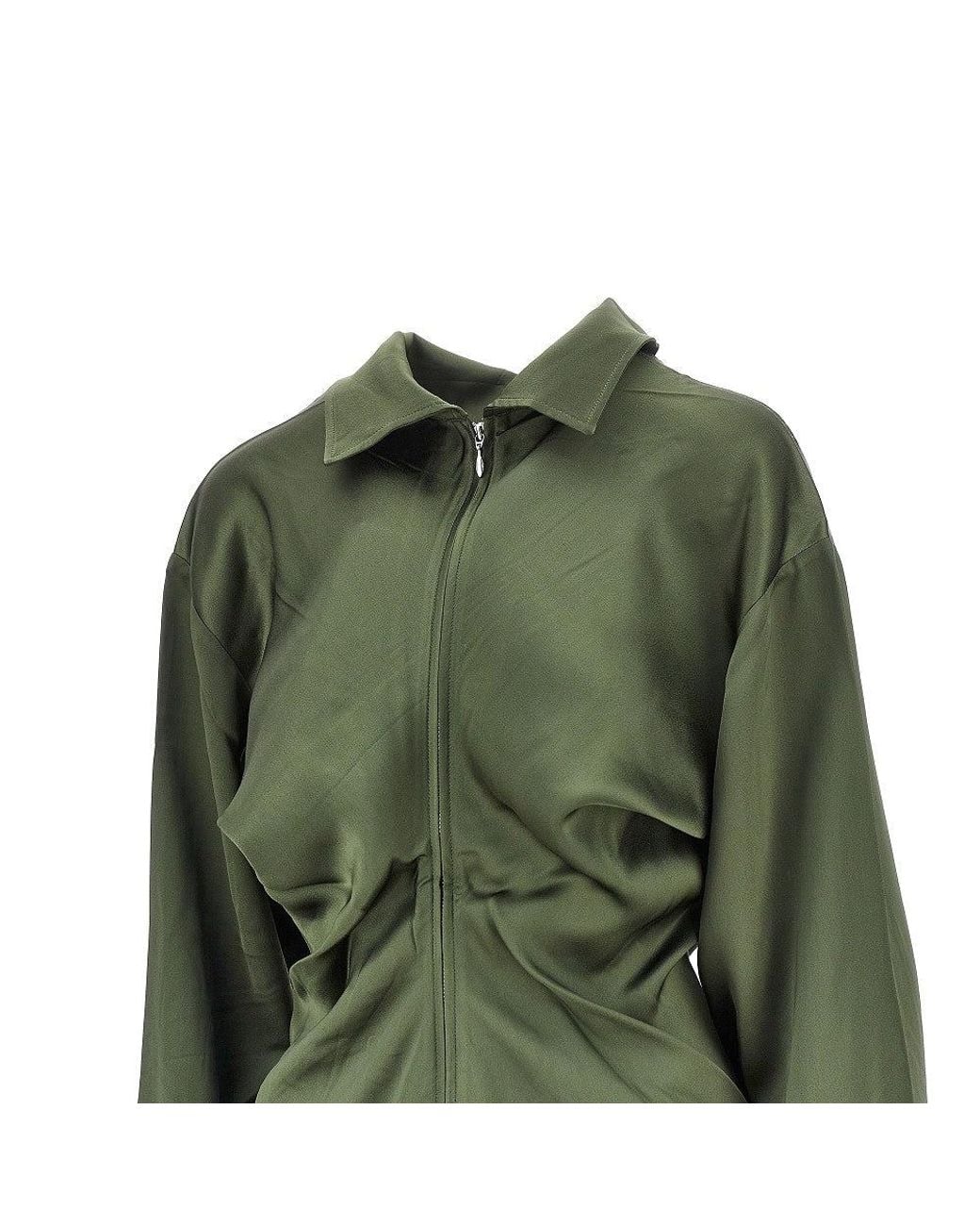 Totême Green Satin Slouch Blouse
