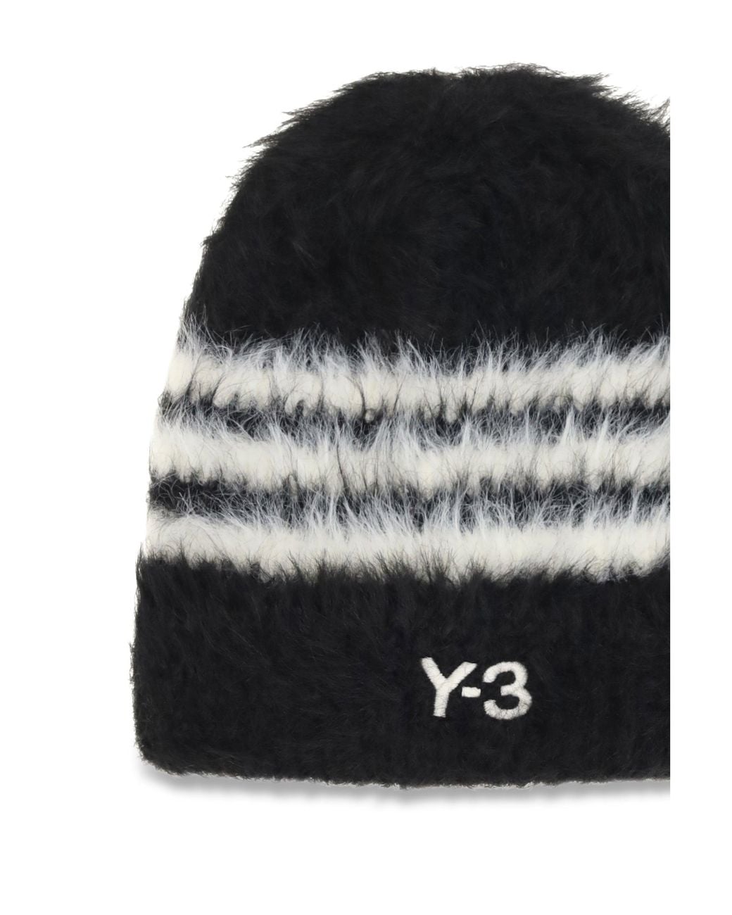 Y-3 Black Beanie Stripes for men