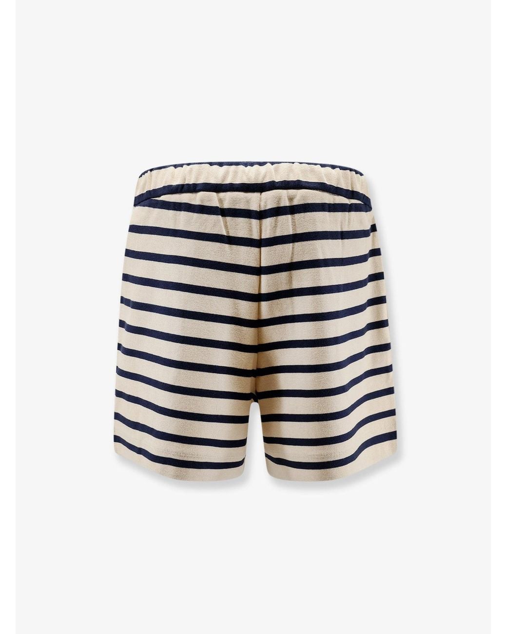 Moncler Blue Cotton Shorts With Striped Pattern