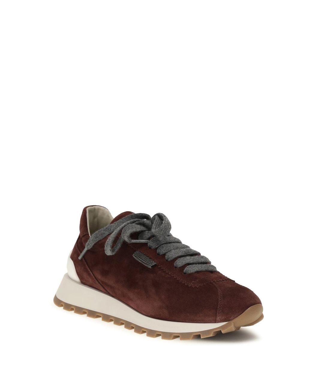 Brunello Cucinelli Brown Runner Sneakers Dark Ruby