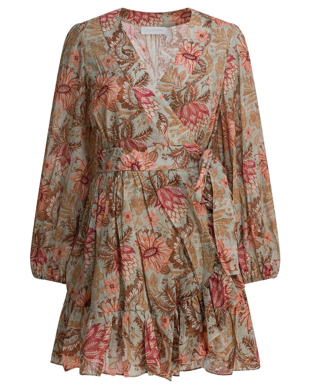 Zimmermann Brown "Daylight" Short Dress
