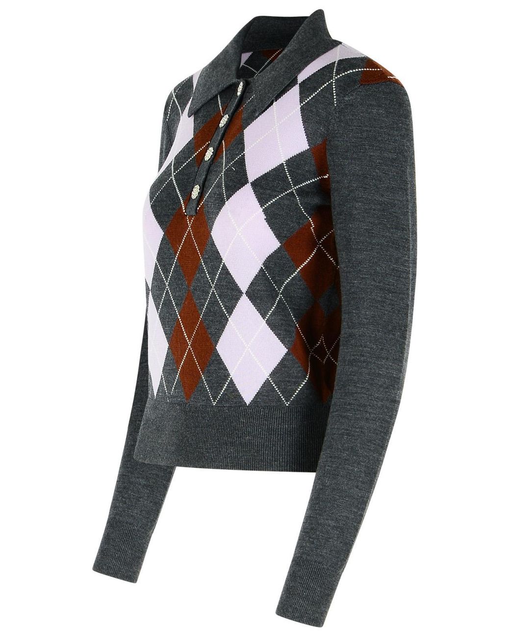 Self-Portrait Black Self Portrait 'Argyle' Wool Sweater