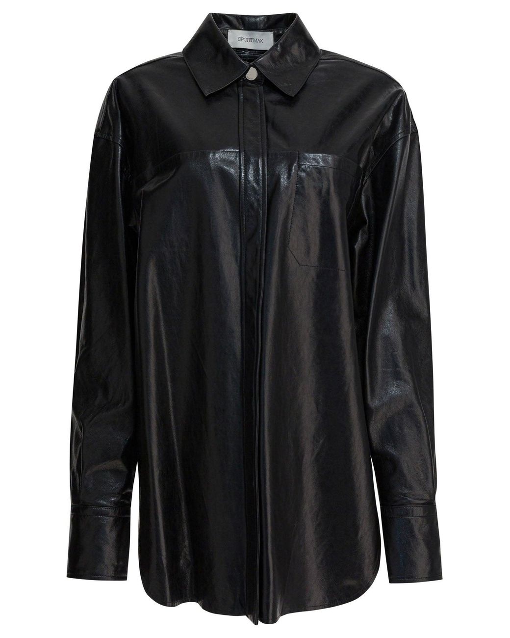 Max Mara Black Leather Shirt Shirts