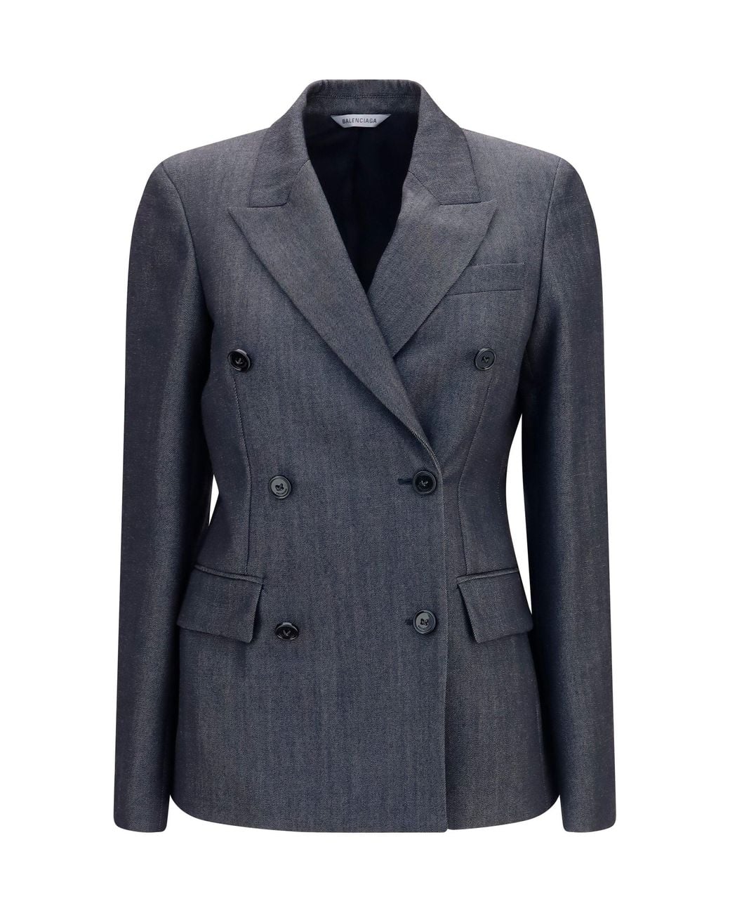 Balenciaga Blue Double-Breasted Wool Blazer