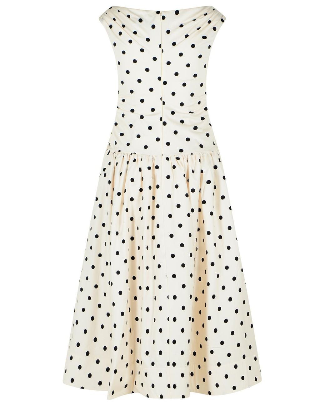 Self-Portrait White Self Portrait 'Polka Dot' Cream Cotton Dress
