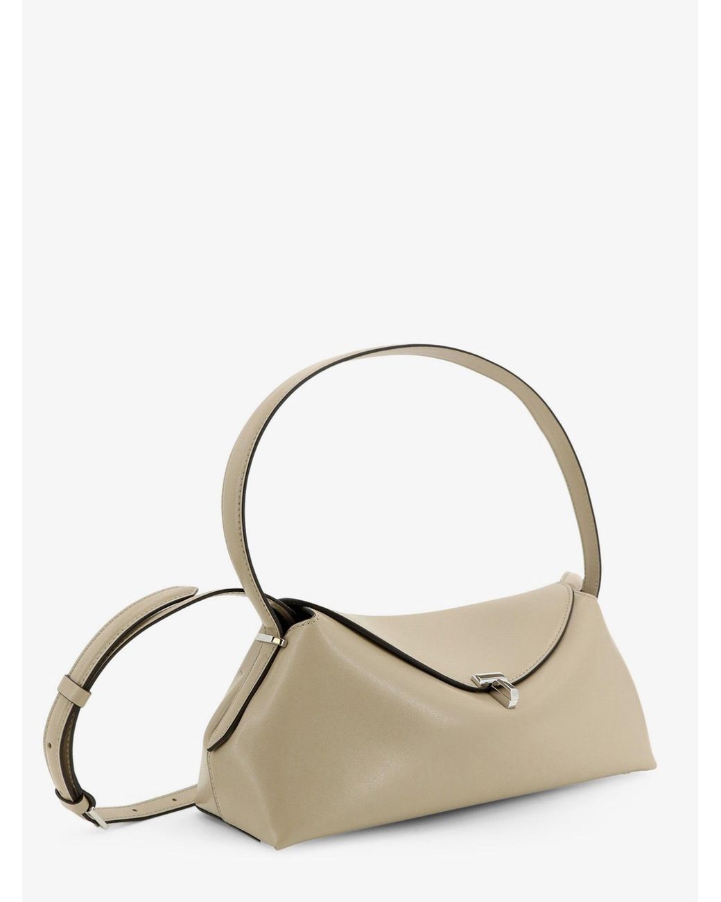 Totême  Natural T-Lock Hammered Leather Crossbody Bag