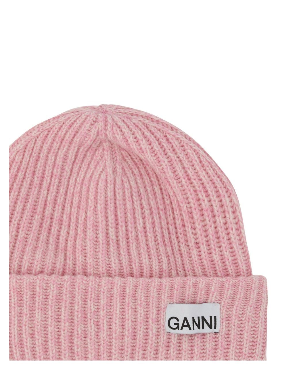 Ganni Pink Beanie Hat Wool Ovis Aries; Nylon E Hairbands