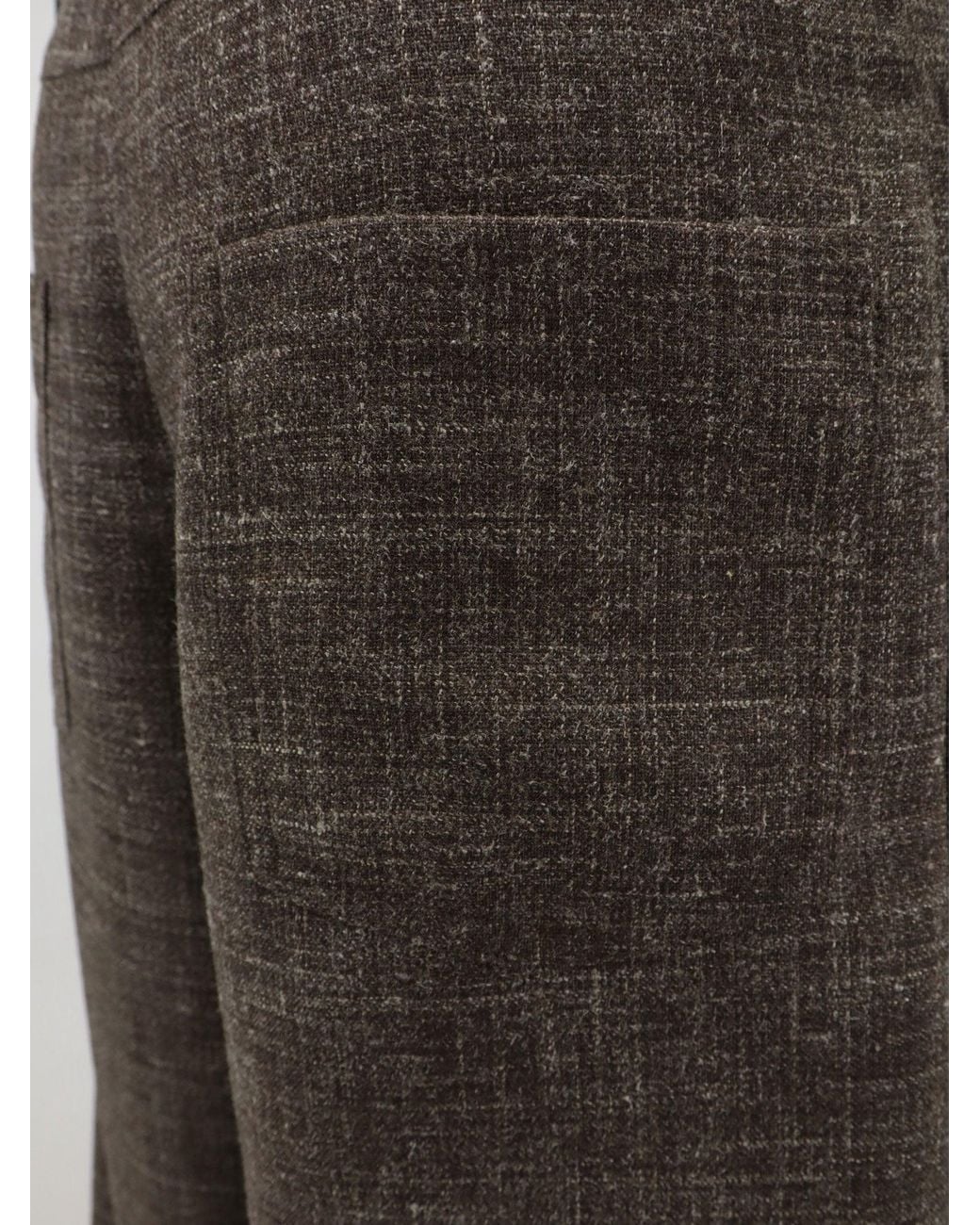 Alysi Brown Wool And Linen Blend Trousers