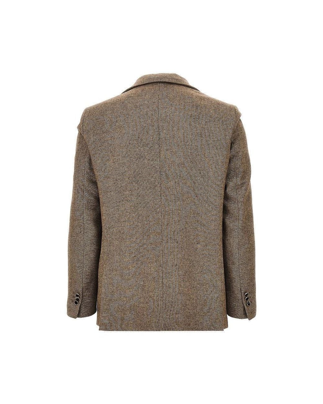 MARSĒM Brown Wool-Blend Single-Breasted Jacket for men