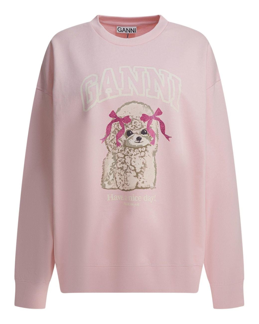 Ganni Pink "Puddle" Crewneck Sweatshirt