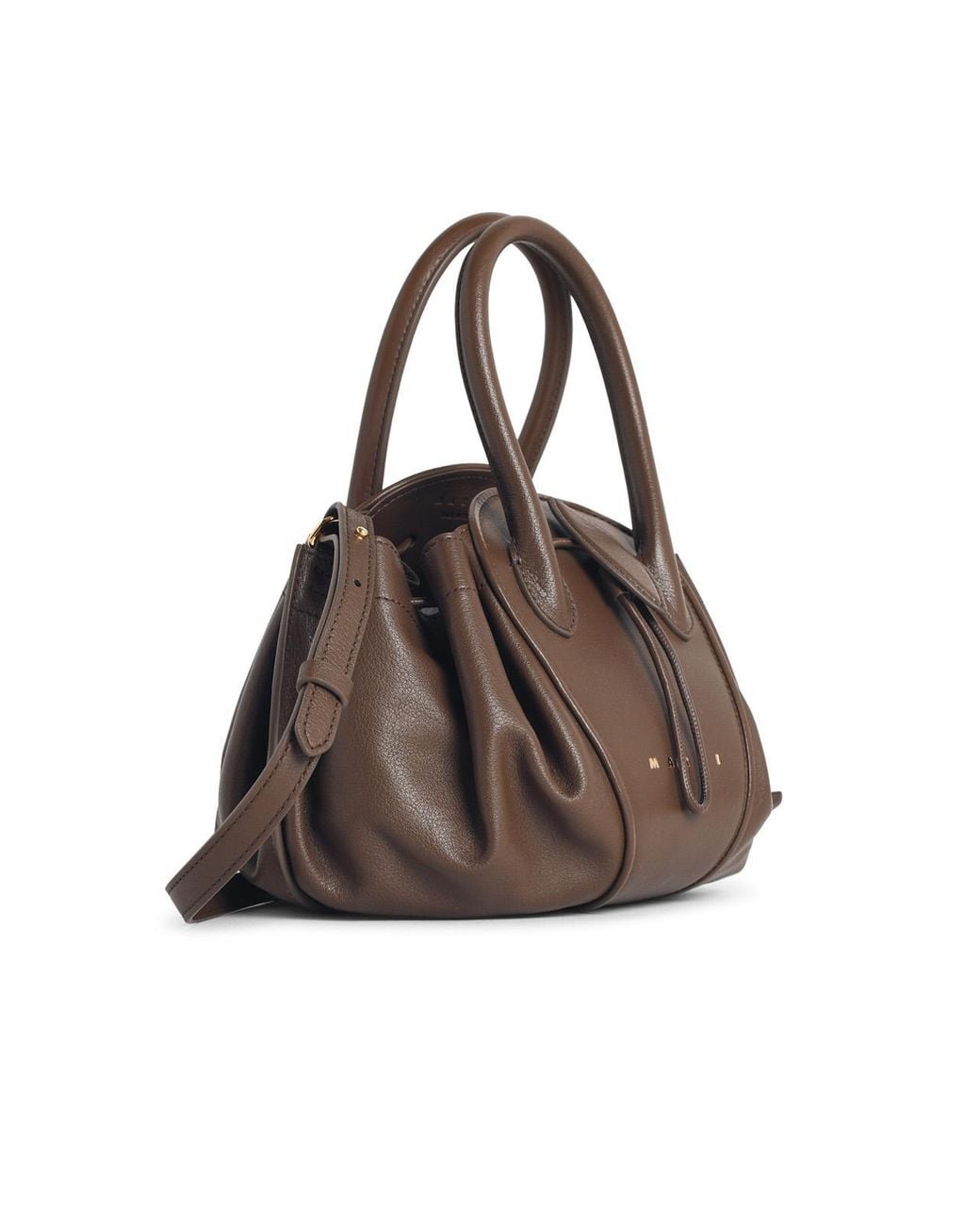 Marni Brown Small 'Tulipea' Lear Bag