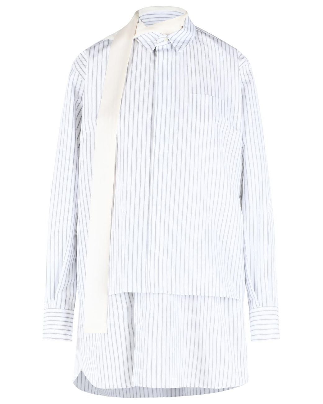 Sacai White Cotton Blend Mini Dress