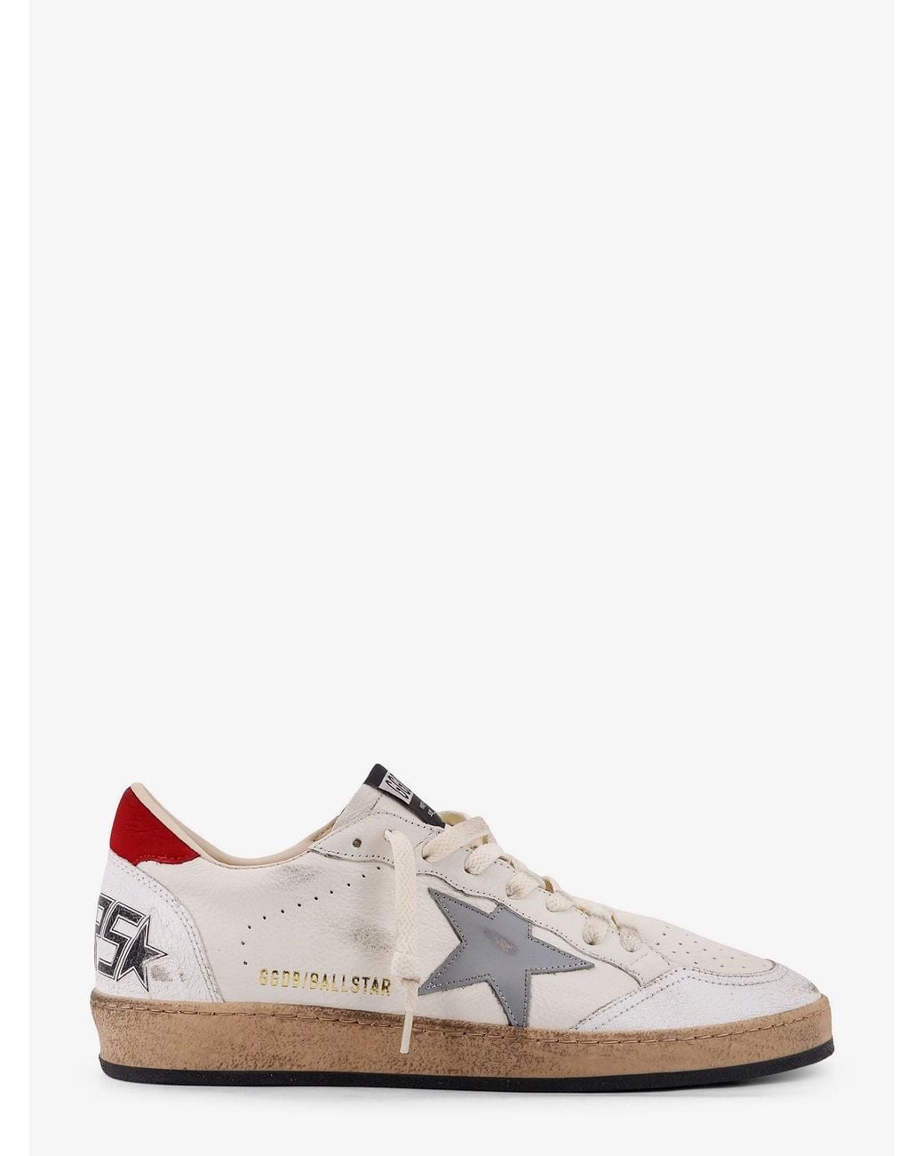 Golden Goose Deluxe Brand White Ball Star Distressed Leather Sneakers for men
