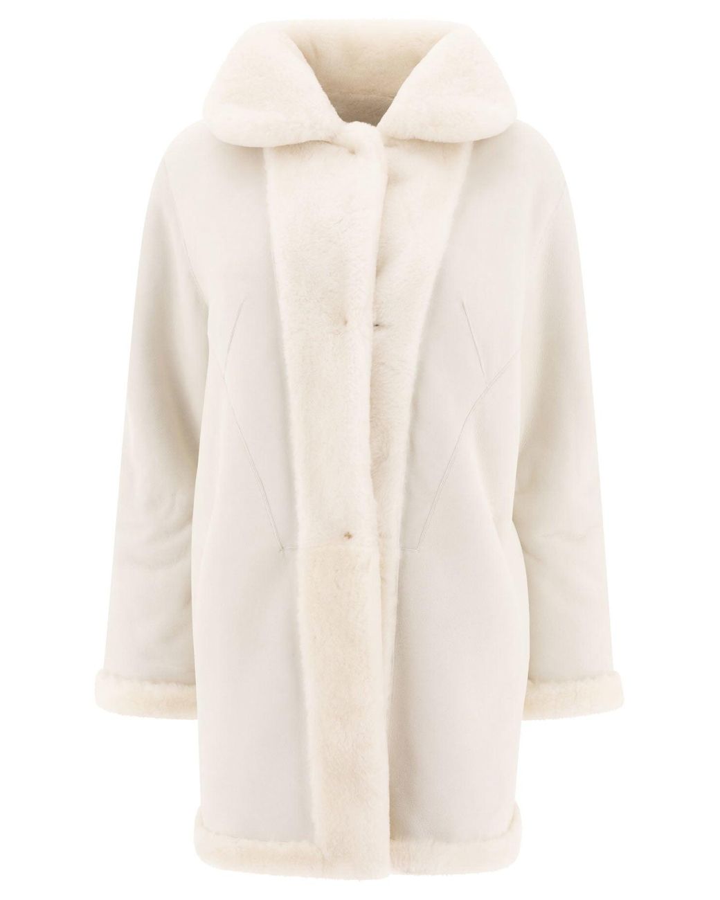 B&W Natural Reversibile Shearling Coat