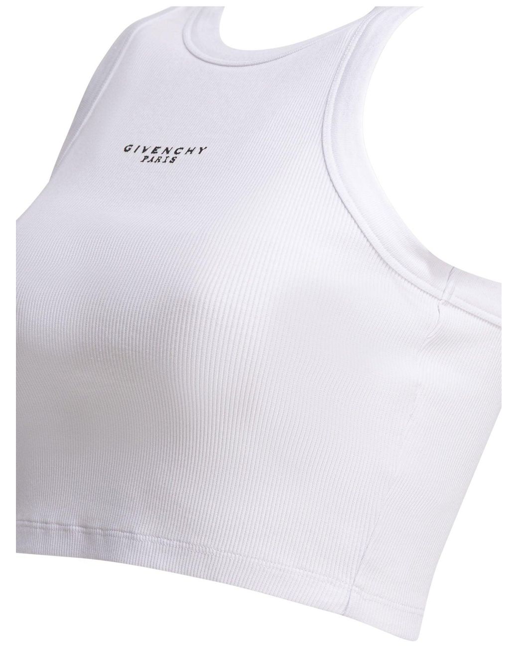 Givenchy White Cropped Tank Top With Logo