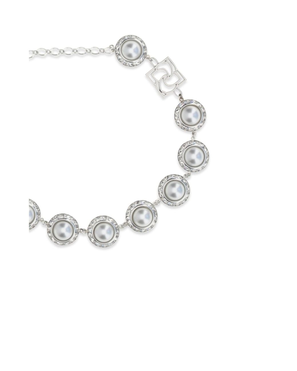 Magda Butrym White Pearl And Crystal Necklace