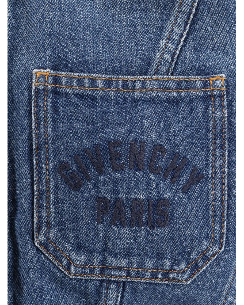 Givenchy Blue Denim Jacket With Logo Embroidery