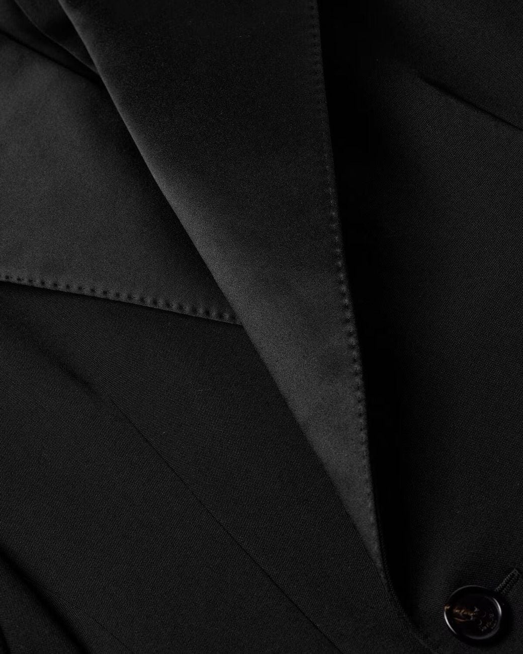 Saint Laurent Black Double-Breasted Tuxedo Jacket for men