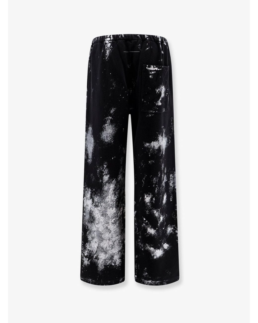MM6 by Maison Margiela Black Cotton Jogging Trousers With Numeric Signature Embroidery