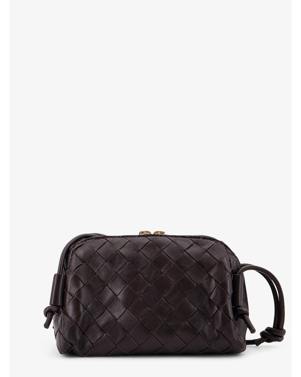 Bottega Veneta Black Leather Clutch With Intrecciato Concert Motif