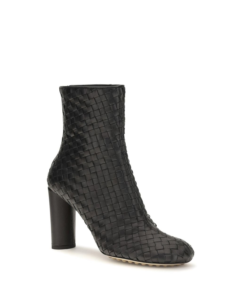 Bottega Veneta White Cherry Intrecciato Ankle Boots