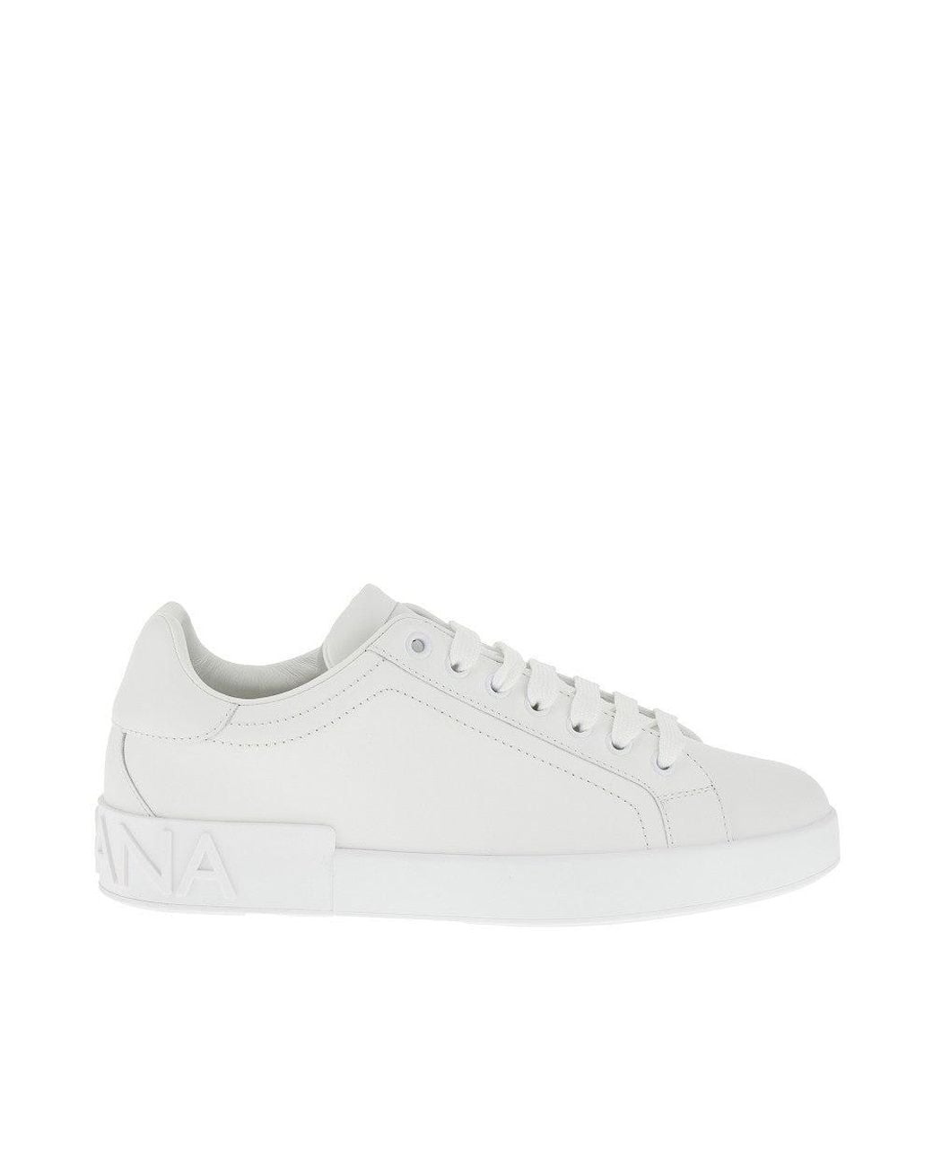 Dolce & Gabbana White 'Portofino' Leather Sneakers for men