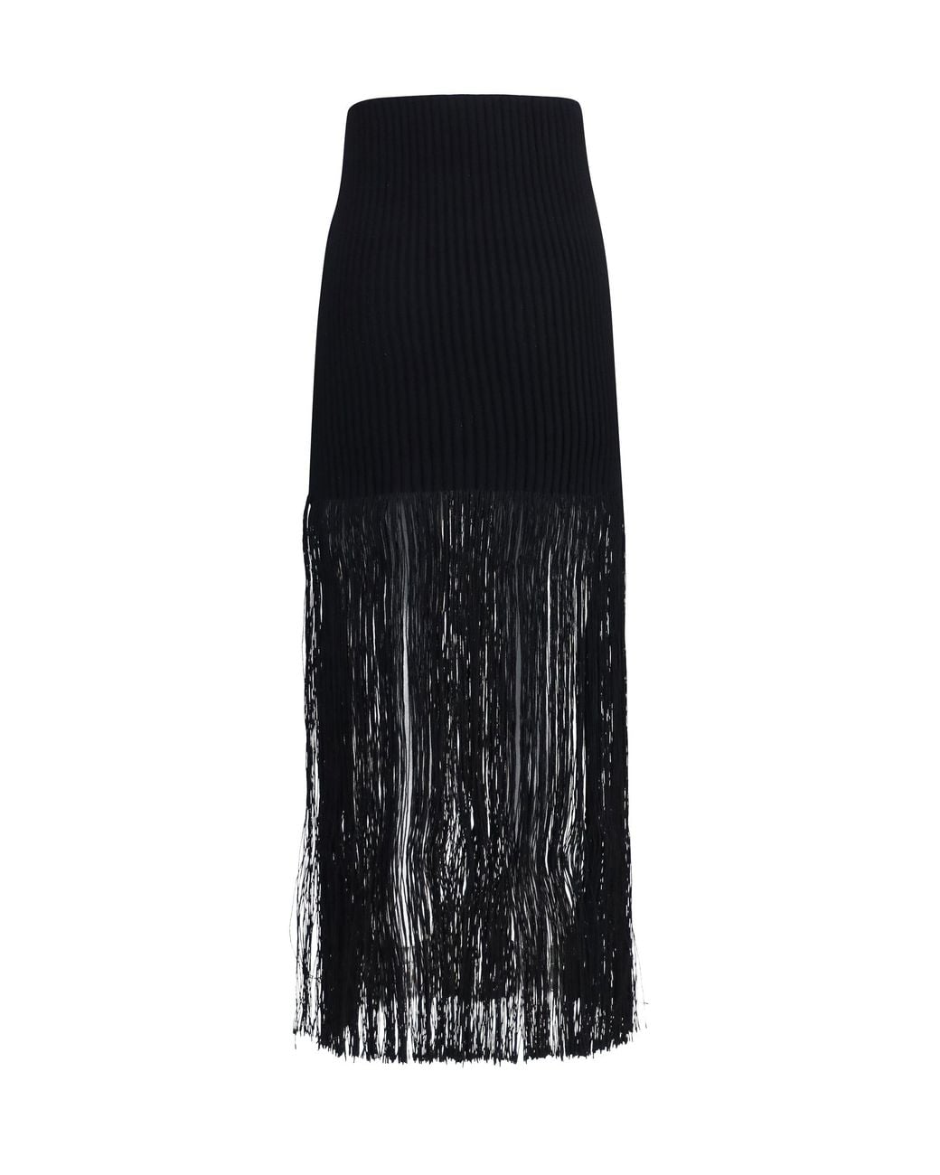 Alaïa Black Pencil Skirt Fringe Viscose