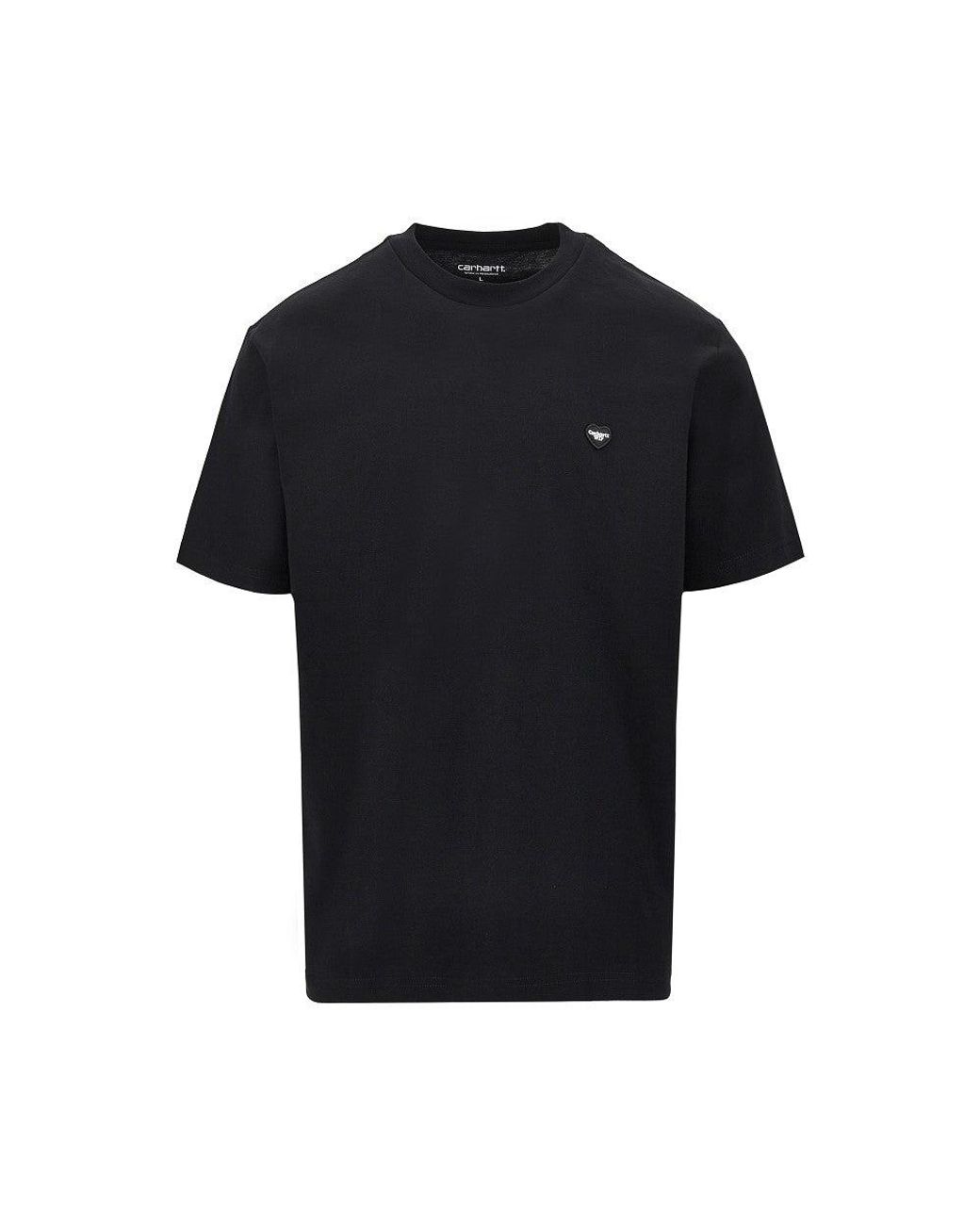 Carhartt Black 'Small Heart' Cotton T-Shirt for men