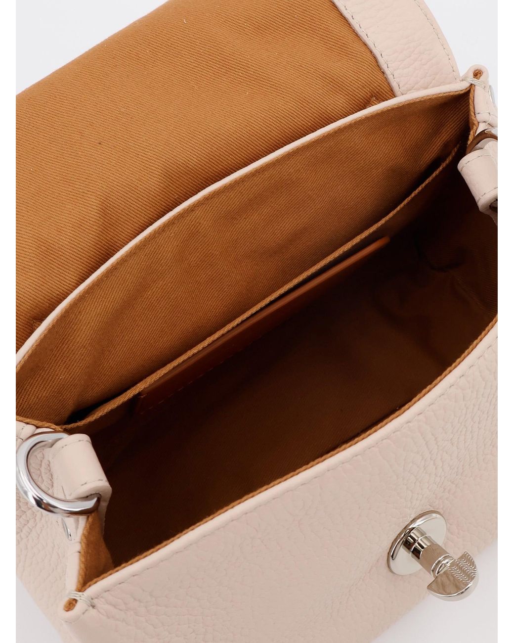 Zanellato Natural Postina Baby Hammered Leather Crossbody Bag