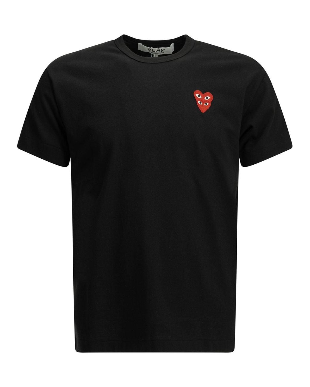 COMME DES GARÇONS PLAY Black "Double Heart" Crew-Neck T-Shirt for men