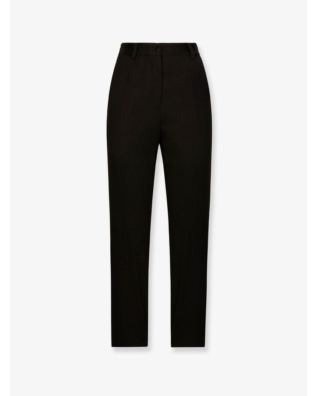 Dolce & Gabbana Black Tuxedo Virgin Wool And Silk Trousers