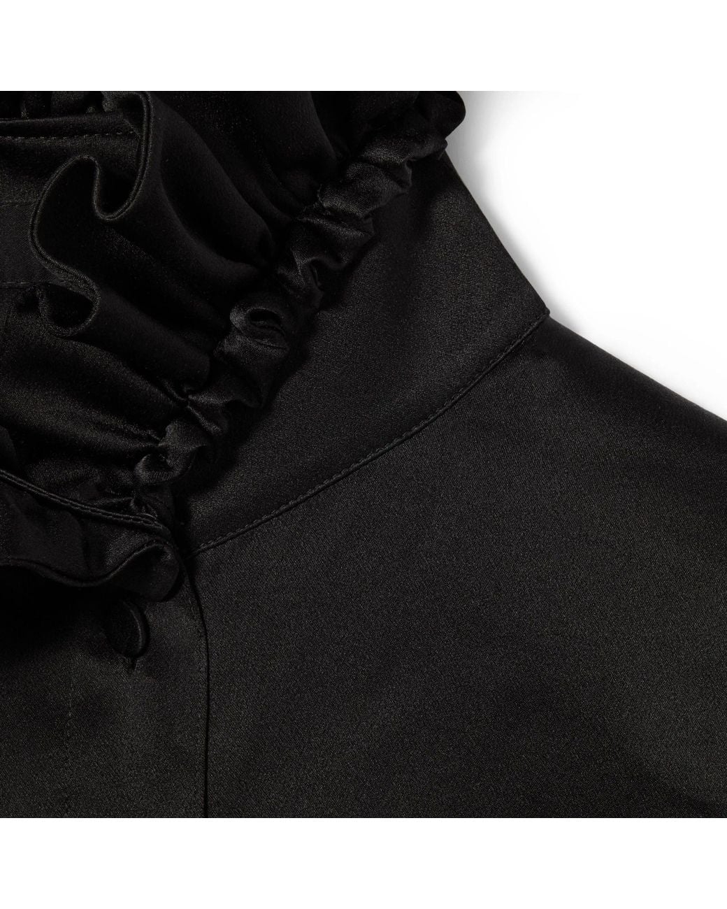 Gucci Black Silk Satin Shirt With Bow