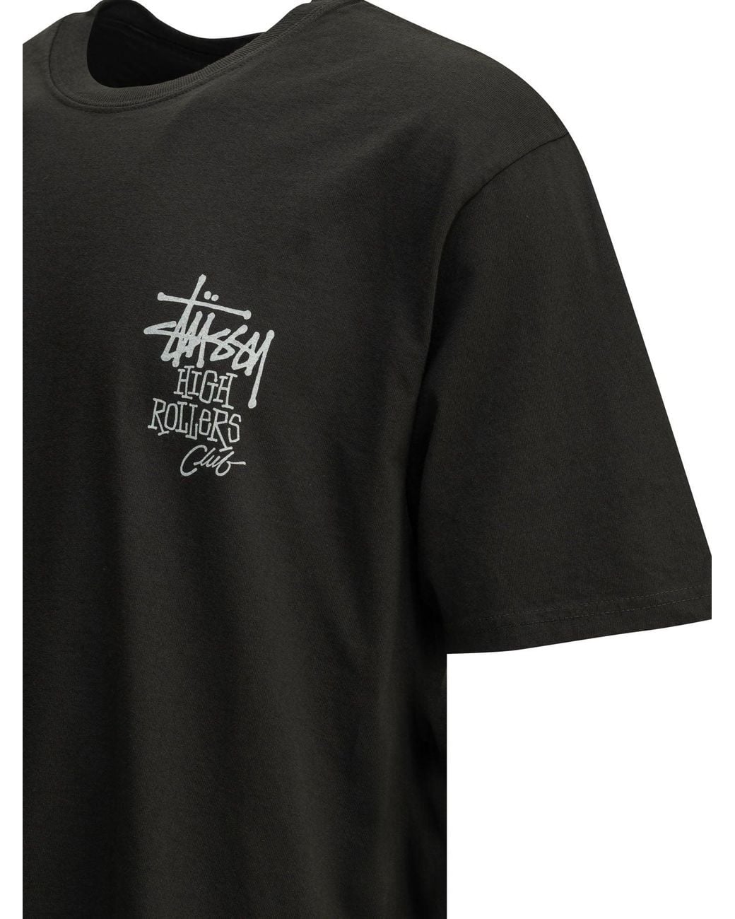 Stussy Black Cotton T-Shirt for men