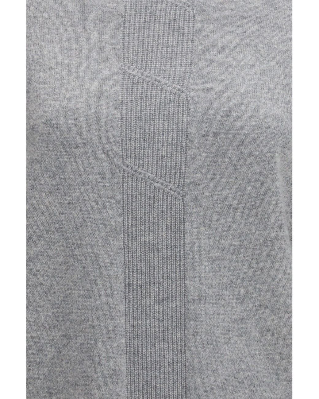Max Mara Pure Gray Cashmere Sweater Grigio Chiaro