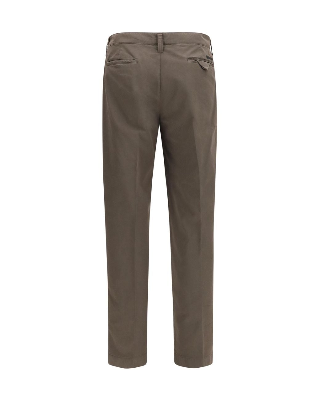 Prada Gray Garment Dyed Cotton Pants Palude for men