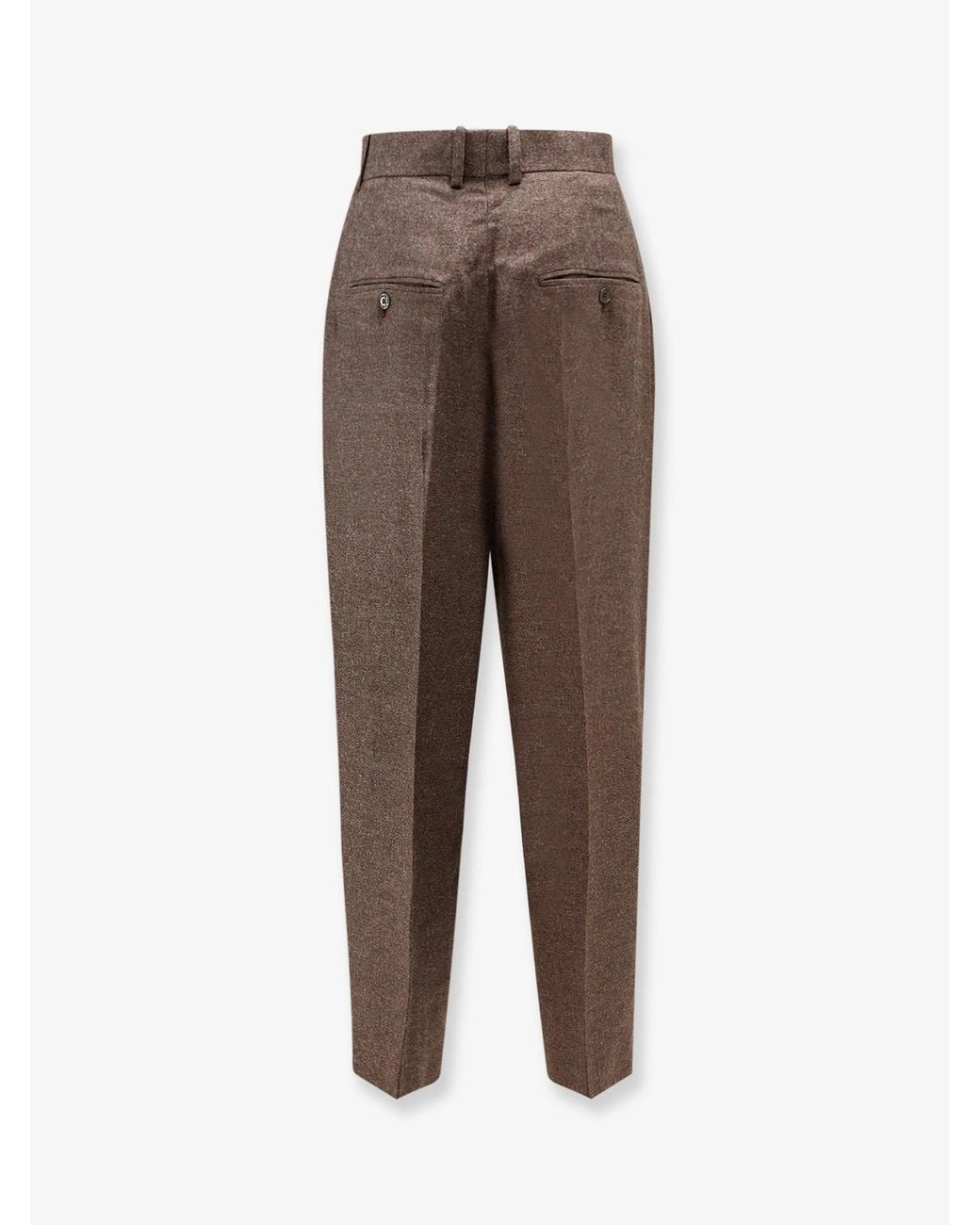 Totême Brown Viscose Wool Trousers