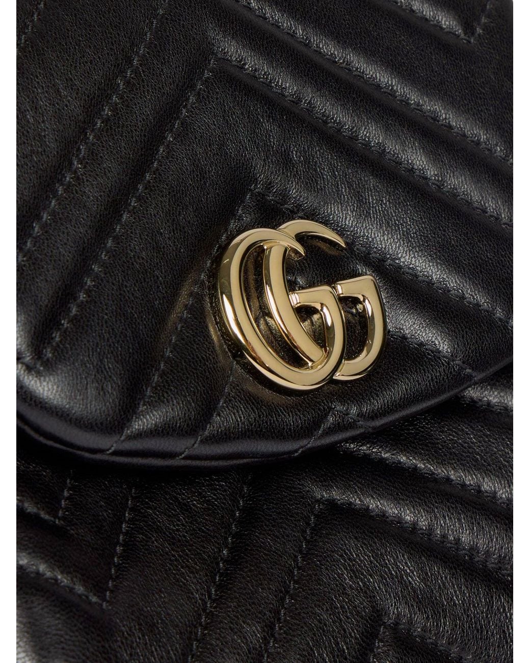 Gucci Black Gg Marmont Mini Leather Backpack