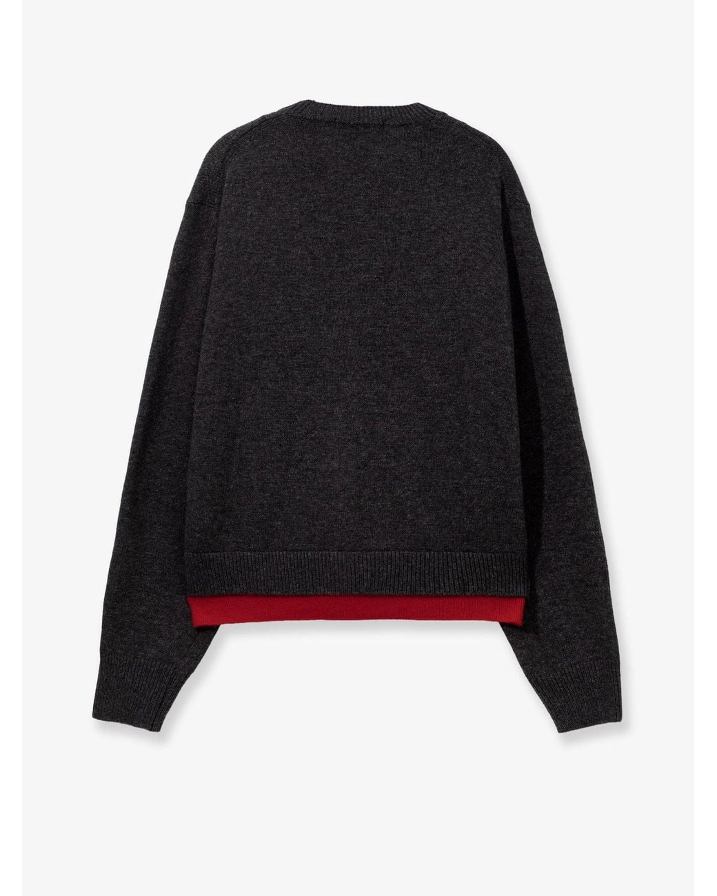TONYWACK Black Layered Wool Blend Cardigan for men