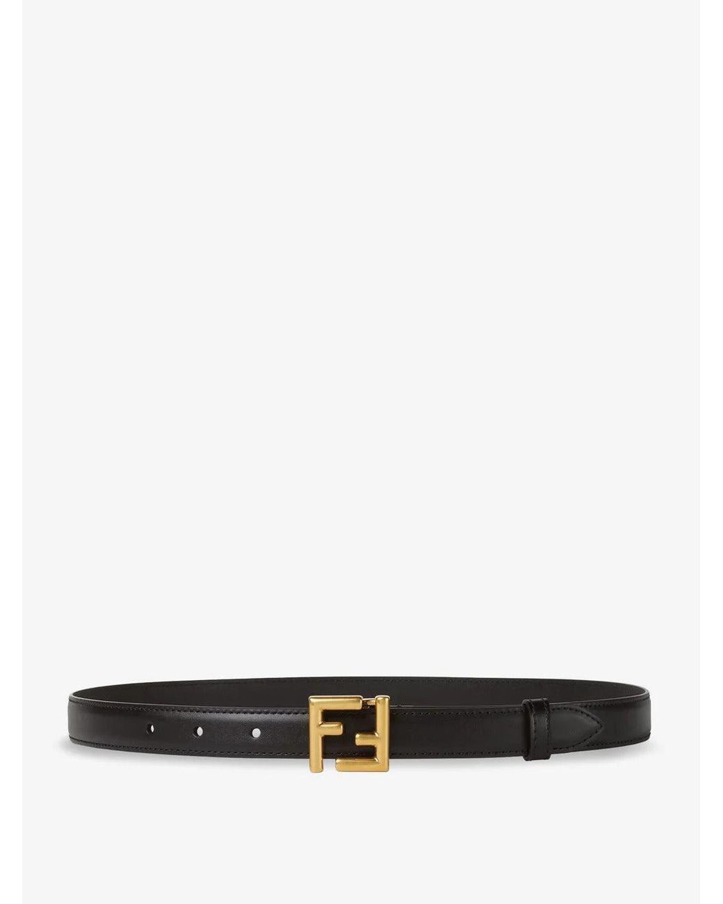 Fendi White Ff Leather Belt