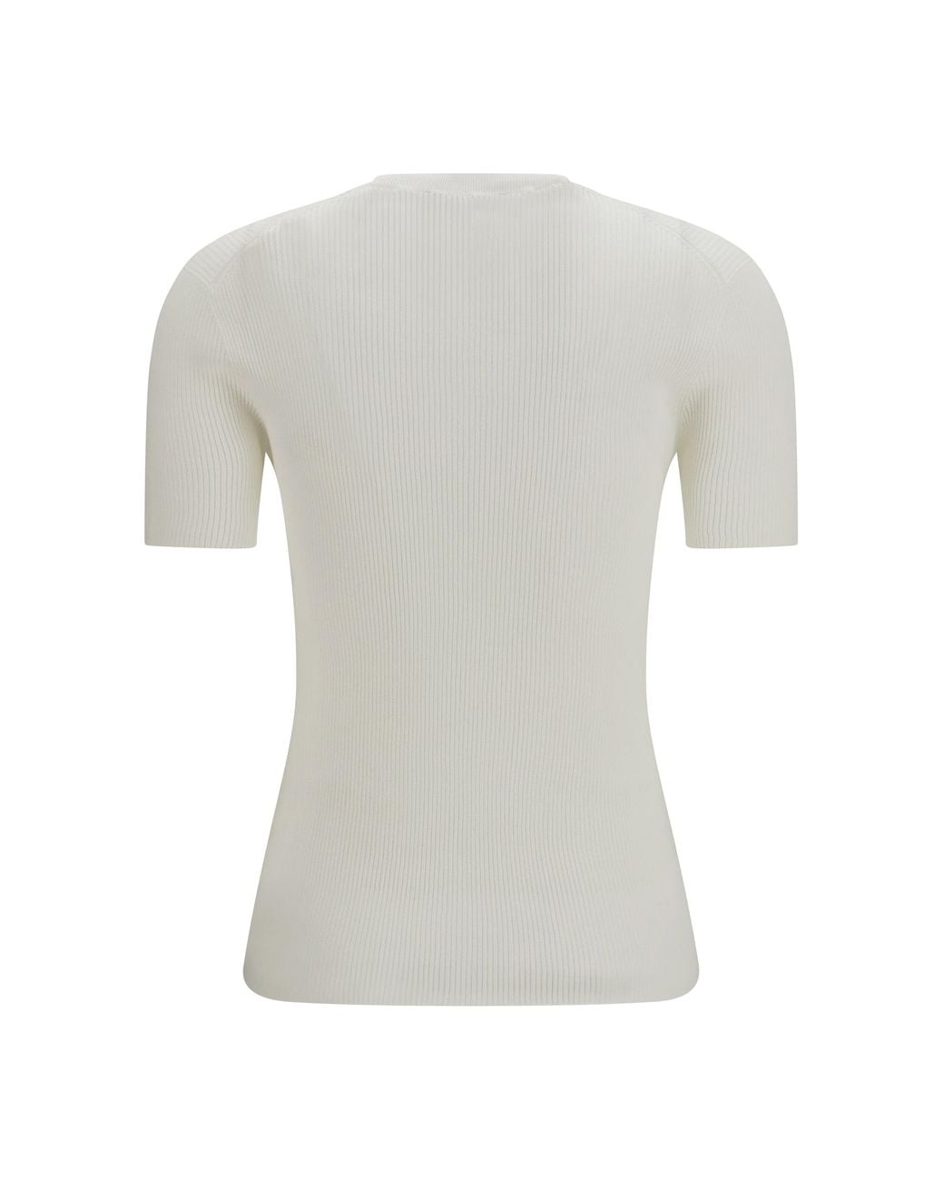 Fendi White Short-Sleeve Cotton Sweater