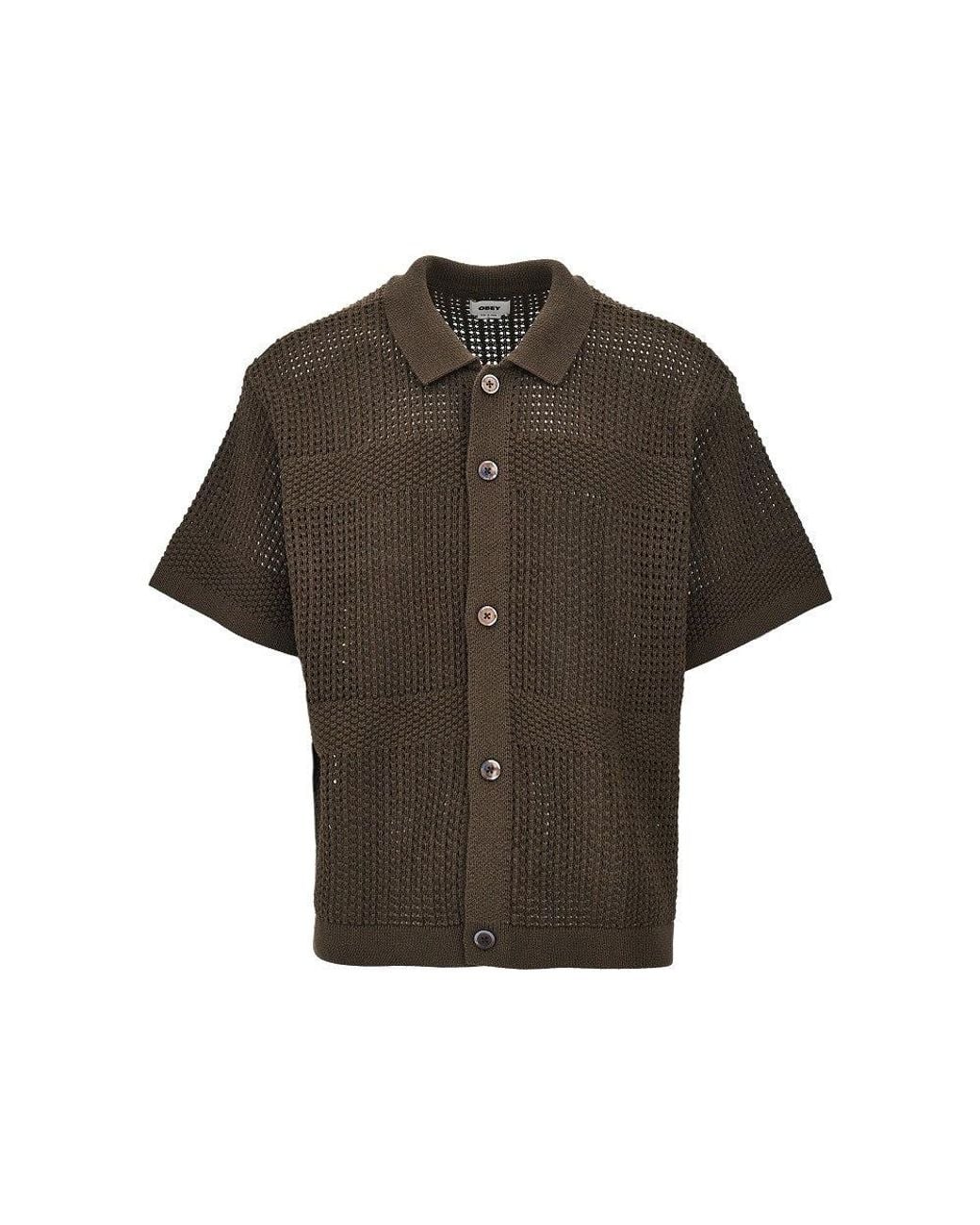 Obey Green 'Zach' Knitted Shirt for men