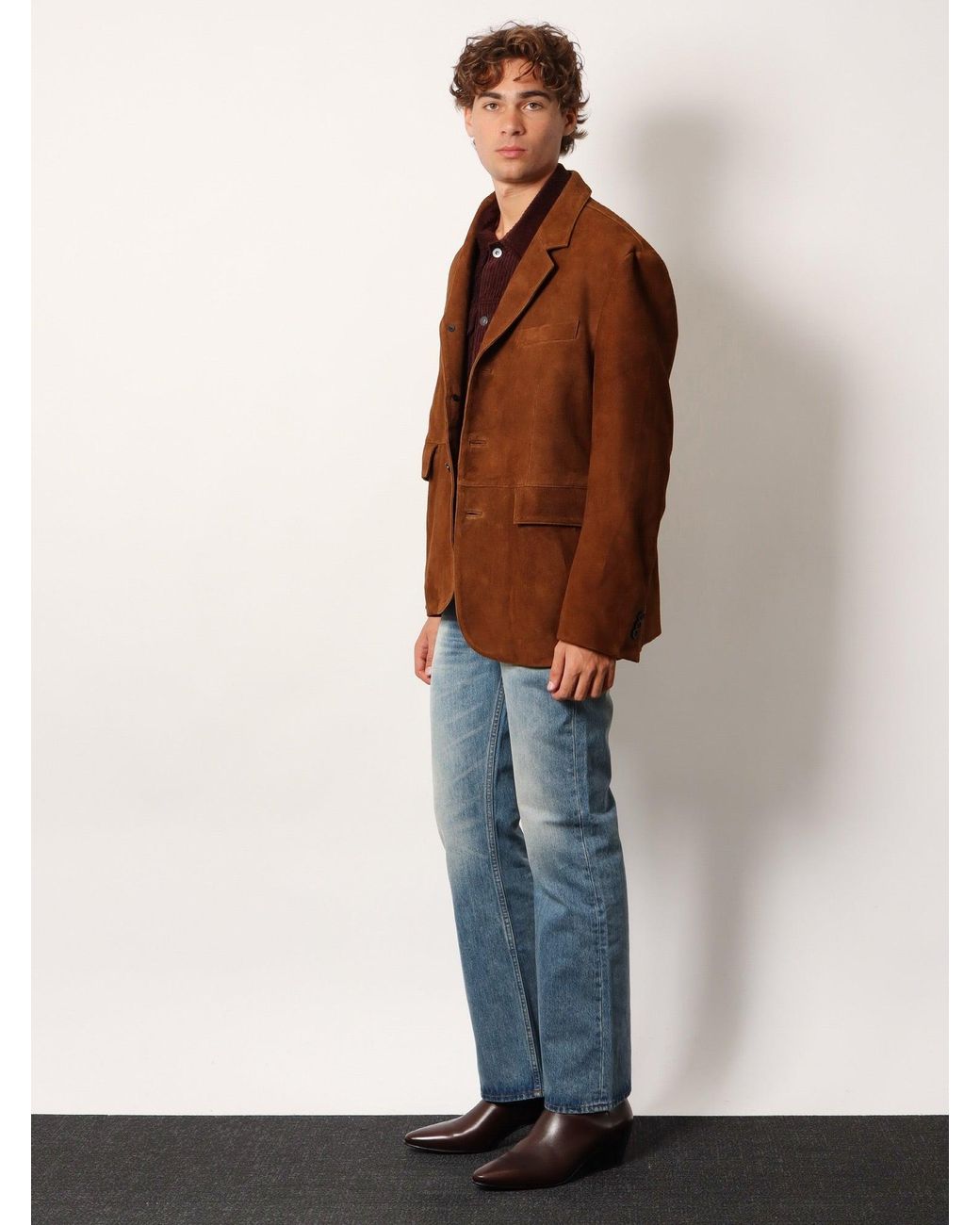 TONYWACK Brown Tailored Suede Jacket