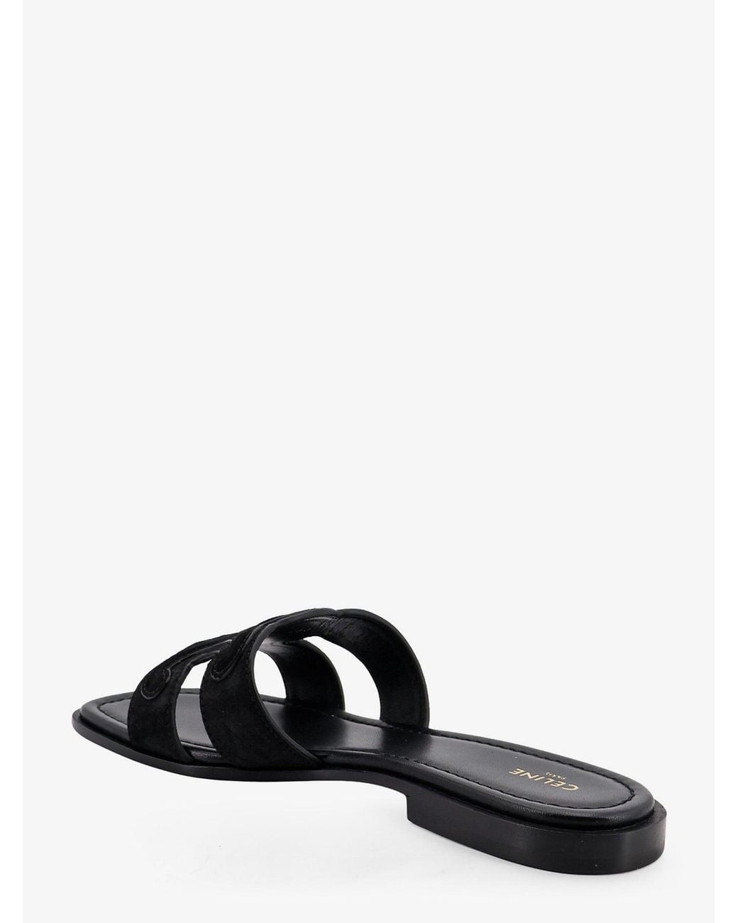 Céline Black Marina Suede Sandals With Triomphe Logo