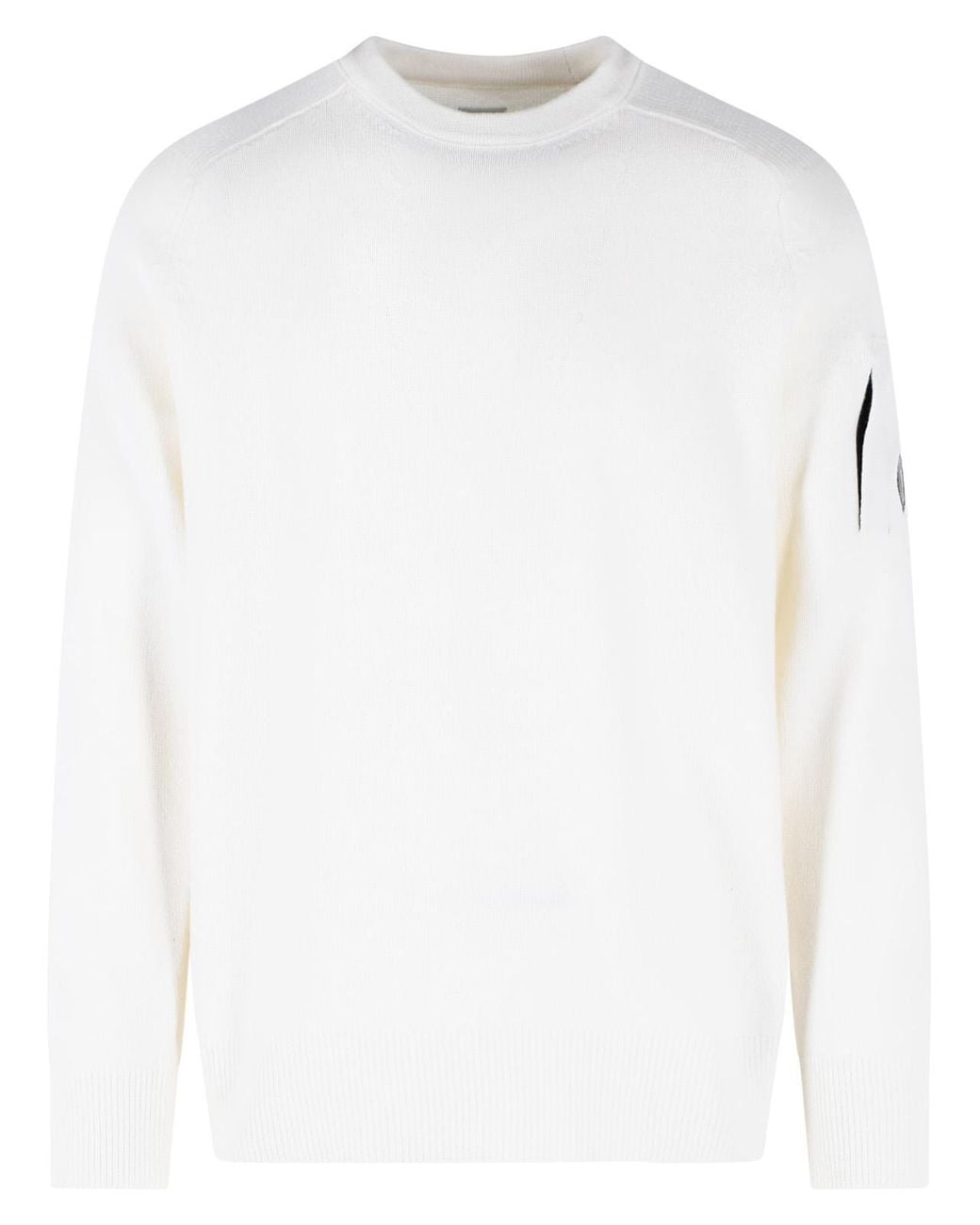 C P Company White Wool Blend Sweater for men
