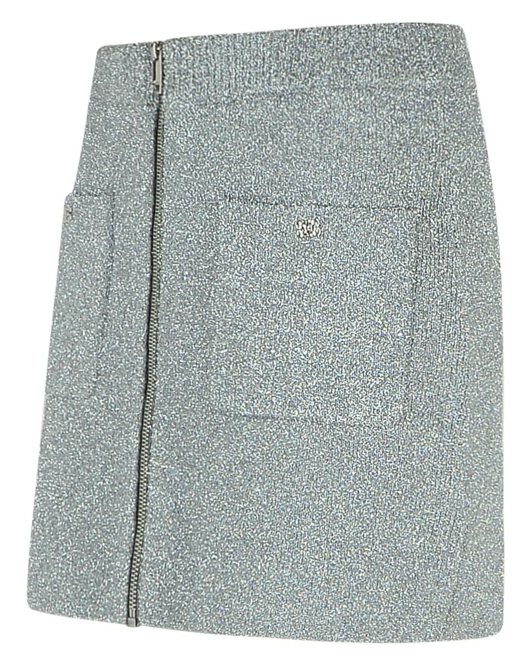 Ganni Gray 'Sparkle' Wool Blend Miniskirt