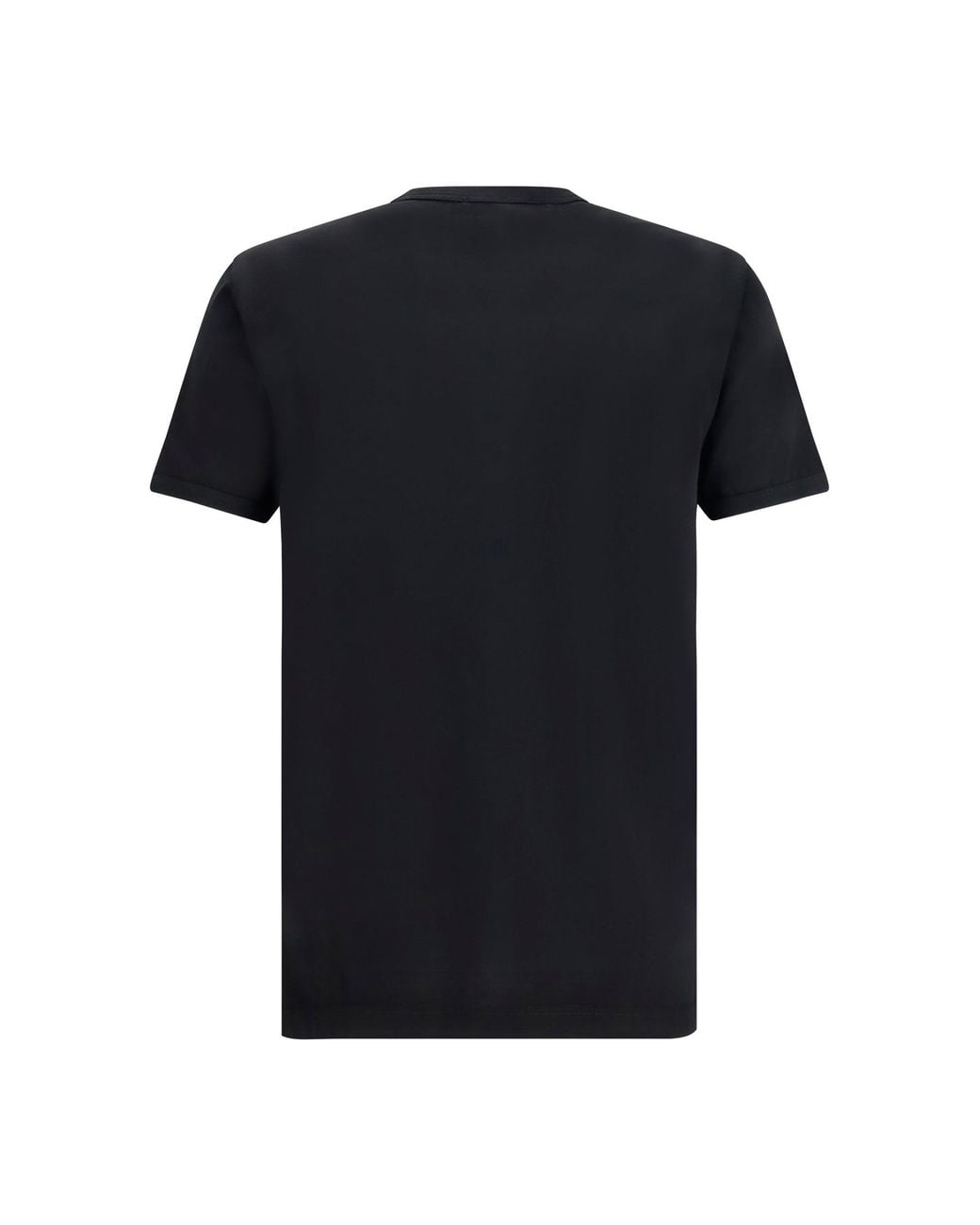 Dolce & Gabbana Black Cotton T-Shirt With Logo Plaque for men
