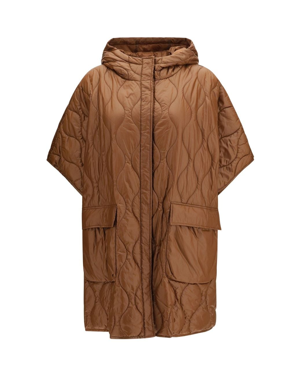 Woolrich Brown Quilted Urban Light Nylon Cape Bison
