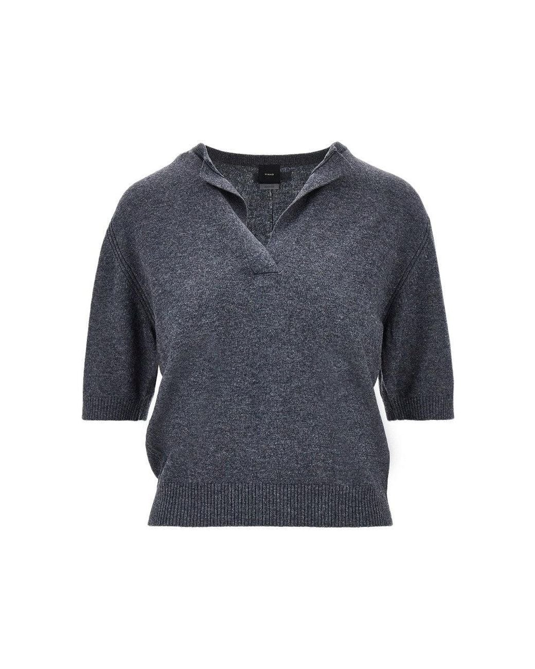Pinko Blue Wool Cashmere Knitted Top